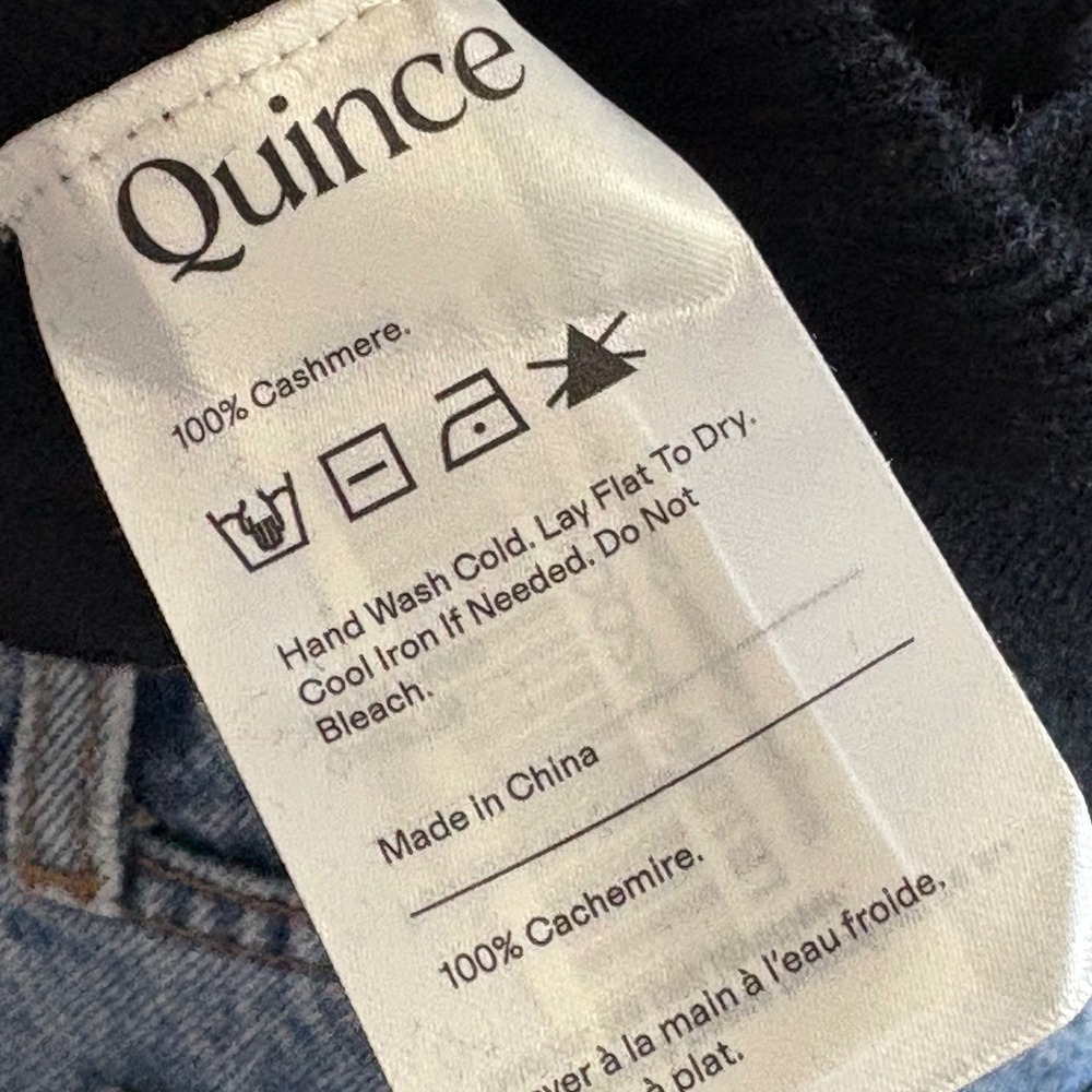 Quince Sweater Women L Black 100% Mongolian Cashmere Crewneck Long Sleeve NWT - Picture 5 of 6